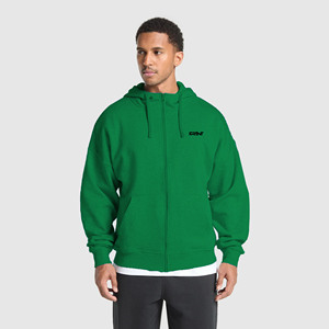 Sudadera con capucha de gran tamaño con cremallera para hombre, sudadera de algodón, ropa de calle de peso pesado, Top con capucha de manga larga informal a la moda - Product Image 1