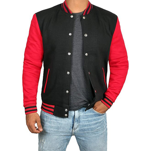 Men's Custom <b>Plain</b> <b>Varsity</b> <b>Jacket</b> with Pattern Women's Custom <b>Varsity</b> <b>Jacket</b> for Spring Season - Product Image 1