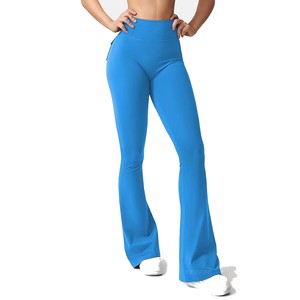 กางเกงโยคะแฟชั่นทรงบานสำหรับผู้หญิง ผ้าโพลีเอสเตอร์ 100% ผลิตตามสั่ง กางเกงออกกำลังกายแบบสั่งทำพิเศษ ปี 2026 - Product Image 4