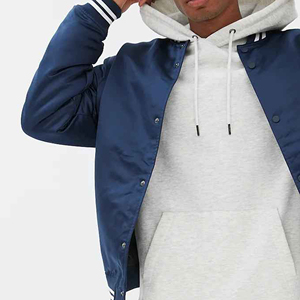 Collège porter veste en Satin personnalisée brodée Satin Baseball veste coupe-vent pas cher prix 100% Polyester grande taille hommes veste - Product Image 5