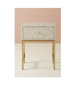 Cajón con incrustaciones de hueso y mesa de centro, muebles hechos a mano con artesanía tradicional, decoración de lujo para la sala de estar. - Product Image 2
