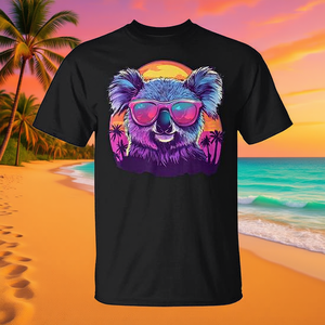 T-Shirt Koala Retro con Palma e Occhiali da Sole - Prodotto Promozionale Elegante dal Design Unico - Product Image 3