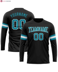 Camiseta de manga larga de Color Azul Marino-dorado antiguo personalizada, camiseta de 100% algodón con logotipo impreso en la parte delantera, diseño informal de saludo al servicio - Product Image 6