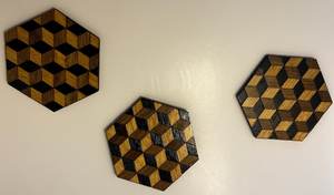 Ensemble de sous-verres en marbre de luxe avec garniture dorée Tapis de boisson classiques en pierre ronde pour intérieurs élégants - Product Image 4