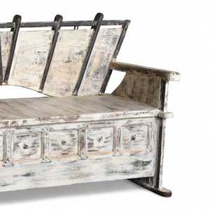 Vintage White Rustic <b>Sofa</b> for Home Furniture in Living Room Made of Wood - Product Image 5