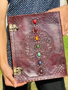 Diario de cuero hecho a mano Vintage sin forro papel grueso cuaderno diario de cuero en blanco libro hecho a mano cuaderno de bocetos - Product Image 2