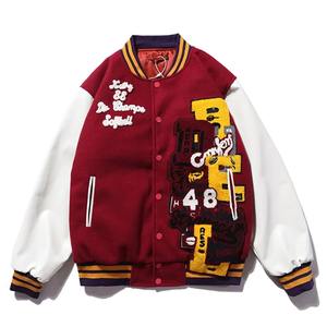 Custom Made Lettermen Varsity <b>Jacket</b> for Men Genuine <b>Leather</b> <b>Long</b> Sleeves Button Closure Winter Bomber Featuring Plus Knitted - Product Image 5
