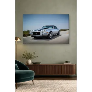 Impression sur toile Fida Silver Camaro Under a Light Blue Sky - Product Image 2