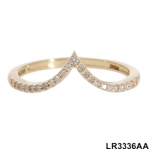 14K Gold <b>Rhodium</b> Plated Classic Chevron V-Shaped Wedding Band <b>Ring</b> for Women-Stunning Stackable Anniversary <b>Ring</b> Pave Diamonds - Product Image 2