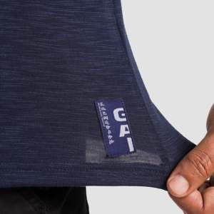 Camiseta GAI Dash Navy de Algodón Premium, Transpirable, Diseño Sólido, 180 Gramos, Etiqueta Personalizada, Prendas Comprimidas - Product Image 6