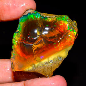 Opale éthiopienne brute, pierre précieuse brute d'opale éthiopienne, opale de feu flashy, pierre précieuse d'opale naturelle, pierre précieuse en vrac, 125.5 Ct. R-248 - Product Image 3