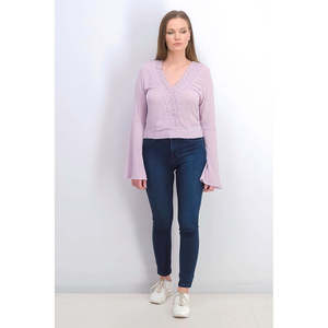 Top in chiffon viola Polly & Esther per ragazze, taglia M, con finiture in pizzo - Product Image 3