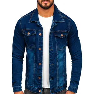 100% Cotton Denim Jackets Men Casual Solid Color Pocket Jacket for Men Style Spring High Quality Men Clothing