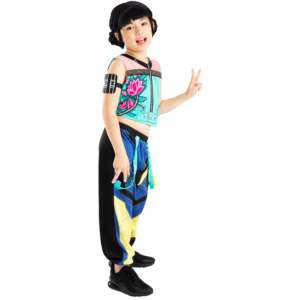 Disfraz de Zoey Core Look de K-Pop Demon Hunters, Top con Estampado Floral, Pantalones y Pulsera - Product Image 3