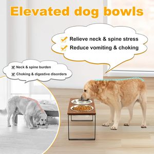Wholesale Elevated Pet Bowl Pet Product 2024 Latest Wood <b>Stand</b> Non-Slip Pet Feeding Bowl Manufacturer From India gift item - Product Image 2