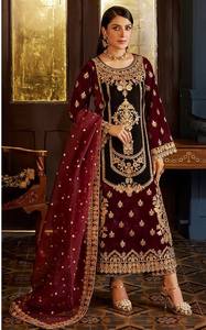 Vestidos elegantes de terciopelo de Pakistán, ropa india y pakistaní - Product Image 2