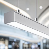 Luminaire linéaire suspendu en aluminium LED pour couloir de centre commercial, 1200 mm, 6000 K, dimmable, lampe de plafond moderne