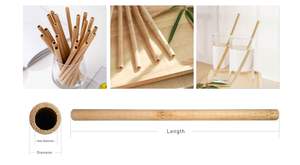 Pailles en bambou jetables, logo personnalisé, vente en gros, vaisselle en bambou biodégradable, couverts en bambou écologiques et portables - Product Image 6
