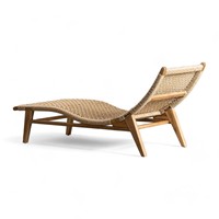 Fabrikabverkauf Massiver Teakholz-Mondstuhl Strandliege Verstellbare Freizeitliege für Garten, Café und Park