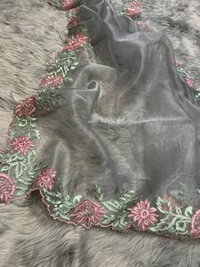 Seda de organza atractiva con hilo de viscosa, fabricante y proveedor de Sari de Surat a tarifa completa de Surat - Product Image 5