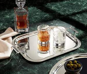 Última bandeja de metal decorativa de plata para servir comidas o decoración del hogar bandeja central de vacaciones para reuniones de Navidad o regalos - Product Image 3