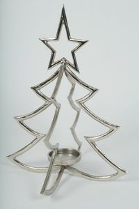 Adorno de mesa navideño de metal hecho a mano con acabado dorado pulido diseñado para interiores elegantes y celebraciones navideñas. - Product Image 4