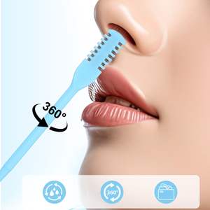 Tondeuse à poils de nez manuelle portable 2 en 1 avec brosse de nettoyage, tondeuse rotative à 360°, alimentée par USB, pour hommes et femmes - Product Image 6