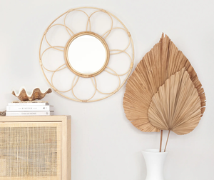 Vietrustic Style Moderne Tissé Osier Bambou Rotin Miroir pour Chambre Décor À La Main Nouveautés - Product Image 2