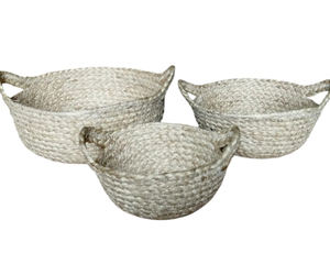 Grand panier de rangement décoratif fait à la main avec poignées en anneau Organisateur tissé pour le rangement des enfants - Product Image 1