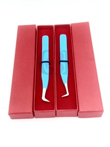 Pinzas para Pestañas al por Mayor GETUP BROSONS IMPEX, Recubrimiento en Polvo Azul Cielo, Punta Lisa de Acero Inoxidable de 90 Grados, Agarre de Diamante de 10 mm - Product Image 4