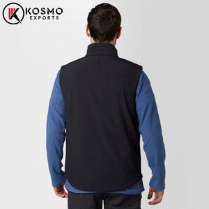 Gilet souple et coupe-vent en polyester 100% pour hommes Nouveau design Veste d'extérieur sans manches à col montant avec logo sur le devant - Product Image 6