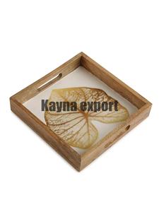 Plateau de service en bois de manguier, finition émaillée imprimée, plateau de service pour hôtels et restaurants, fournitures de plateau en bois, plateaux rectangulaires - Product Image 6