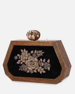 Women's Fancy Pearl and Stone Patterned <b>Potli</b> Basket Design Evening Handbag Clutch Purse - Product Image 6