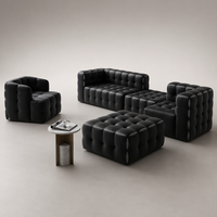 Ensemble de canapés modulaires de luxe capitonnés avec détails de couture, en velours haut de gamme, extensible, en mousse, canapé sectionnel moderne pour appartement, salle de sport, centre commercial