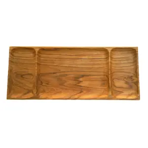 È speciale perché è realizzato a mano da un artigiano del legno piastra quadrata in legno di teak di greenfield (grande)