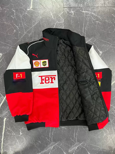 Winter Warm Padded Waterproof Breathable Windproof Embroidery Leather Motorbike <b>Jacket</b> Custom <b>Race</b> <b>Car</b> Formula 1 F1 Plus Size - Product Image 6