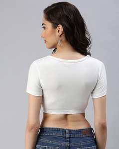 Camiseta Deportiva de Verano Transpirable Personalizada OEM para Mujer, Top Corto Sexy de Algodón para Gimnasio, Camisetas Blancas para Mujer 2026 - Product Image 4