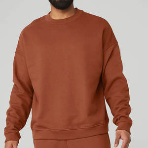 Chemise à manches longues pour hommes en coton automne hiver mode classique surdimensionné col en O décontracté lettre imprimé sweat éponge polaire sueur - Product Image 2