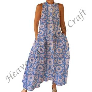 Mono Informal de Verano 100% Algodón, Estampado Floral a Mano, Tejido Suave con Cierre de Cremallera para Primavera/Verano, Adultos BPJS079 - Product Image 2