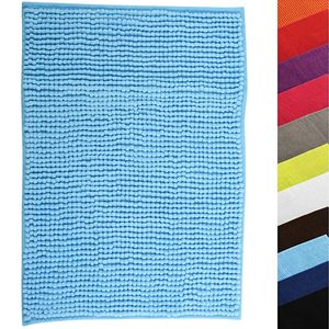 Tapis de bain en chenille 60x90 cm bleu clair - Product Image 4