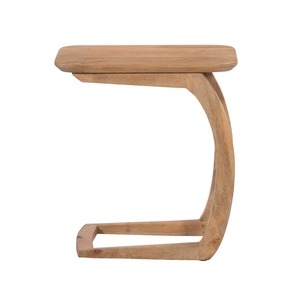 Table basse en forme de C en bois de manguier moderne et légère Meubles de maison portables Stockage à hauteur réglable Caractéristiques décoratives en bois - Product Image 2