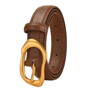 Ceinture en cuir de vache à boucle carrée vintage solide, tendance décontractée, réglable, boucle en cuivre, vente chaude, personnalisation - Product Image 5