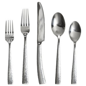 Ensemble de couverts en laiton lourd en acier inoxydable Gold Wave de 5 pièces allant au lave-vaisselle avec poignée d'égouttement pour café nourriture réception de mariage - Product Image 3