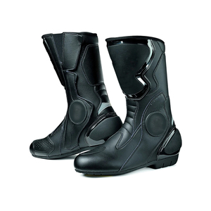 Botas de moto transpirables con cremallera de cuero estampado con logotipo personalizado de la mejor calidad, botas de invierno hasta la rodilla impermeables planas - Product Image 2
