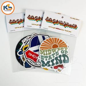 Lot d'autocollants personnalisés en vinyle anti-UV écologique avec carte de tête imprimée sur mesure |   Emballage de vente au détail imperméable, promotionnel de haute qualité - Product Image 1