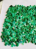 Émeraude verte naturelle du Zambie, certifiée IGI, taille cabochon, formes et tailles variées, pour la fabrication de bijoux, lot en vrac, sans traitements