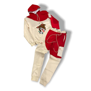 เสื้อสวมหัวมีฮู้ดคอตตอนฟลีซแบบสวมหัวมีสีบล็อกการ์ตูนตัวละครลำลองฝึกกีฬาเป็นมิตรต่อสิ่งแวดล้อมมาใหม่ - Product Image 5