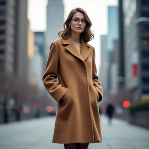 Gabardina larga de lana para mujer, Otoño Invierno, ropa para exteriores, abrigos y chaquetas de lana, Chaqueta larga con cuello vuelto para mujer - Product Image 3