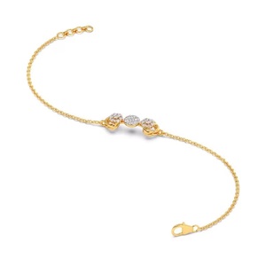 สร้อยข้อมือกลมประดับเพชรสีทอง14K สร้อยข้อมือรูปหัวใจสีทองสร้อยข้อมือรูปหัวใจสีทองของขวัญวันเกิดแบบมินิมอลสำหรับผู้หญิง - Product Image 2