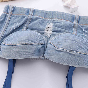 Hermosos Jeans de Algodón Tejido Transpirable para Mujer, Sujetador Sexy, Moderno, Informal - Product Image 4